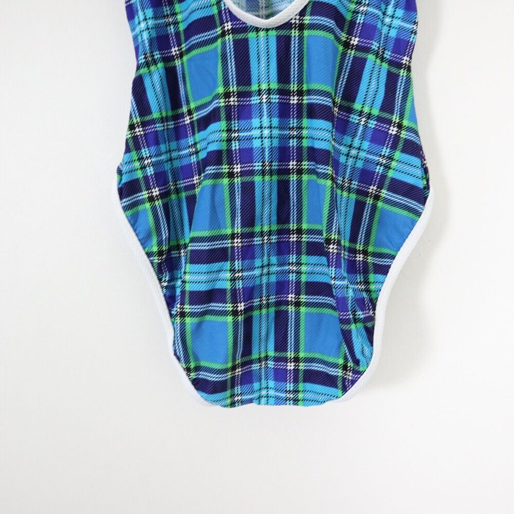 Vintage 1990s Upstream Size 10 Women's One Piece Swimsuit Plaid Print - Picture 8 of 9